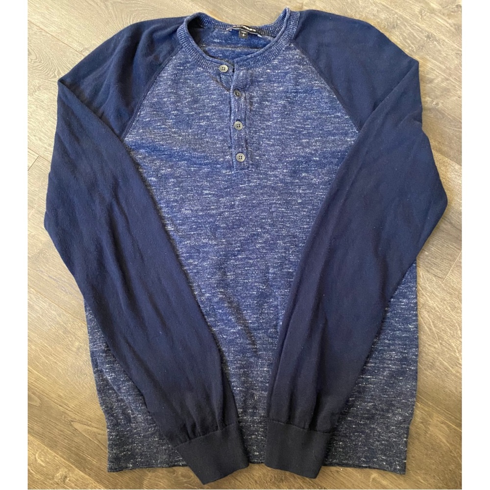 Express Heather Blue Collarless Sweater | Size Small